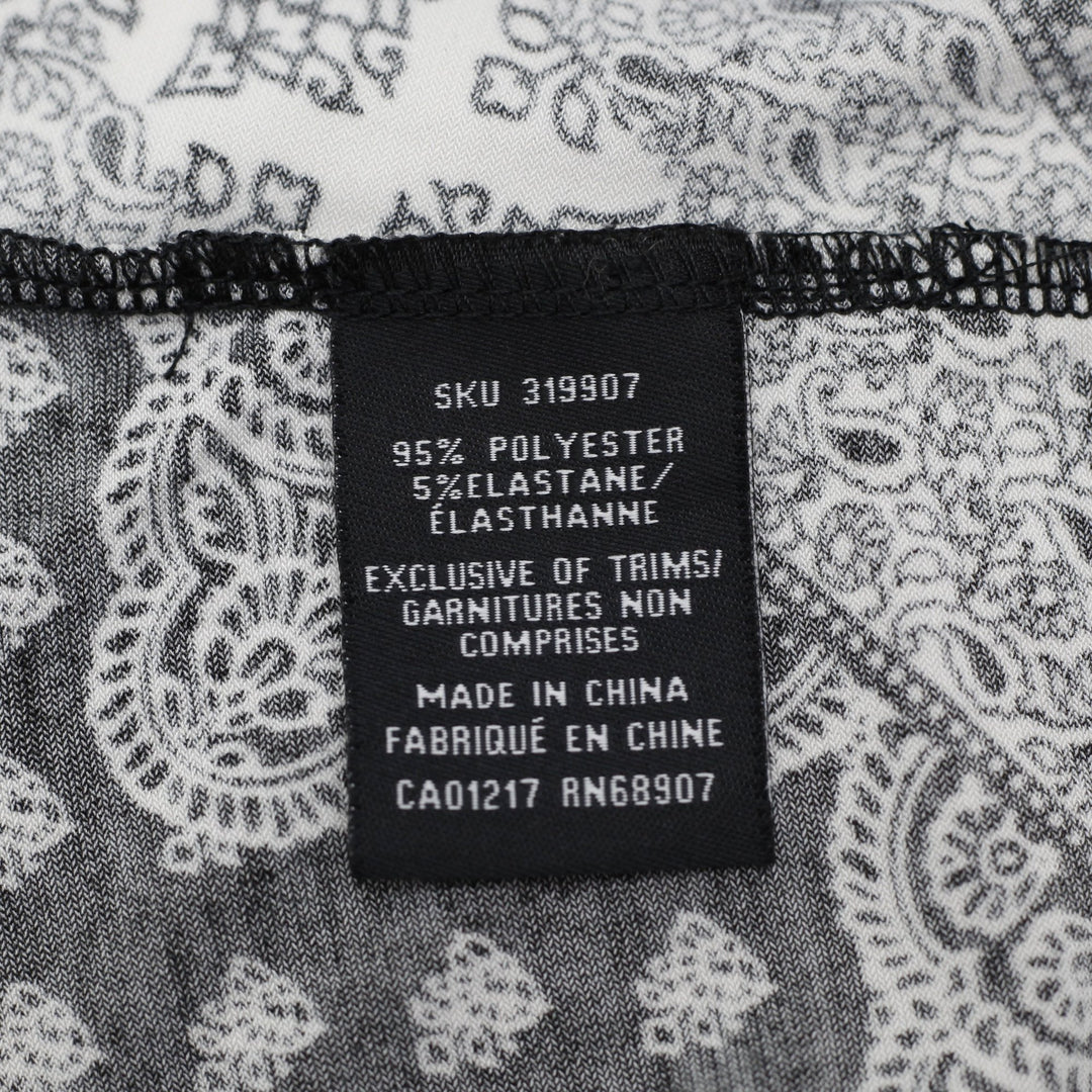 Y2K Ladies Le Chateau Halter Top Black White Paisley Pattern Size XXS