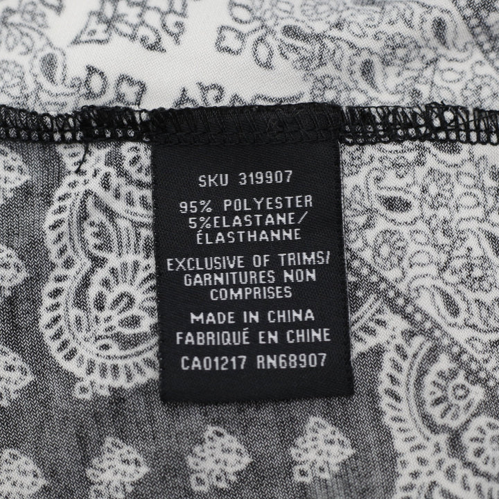 Y2K Ladies Le Chateau Halter Top Black White Paisley Pattern Size XXS