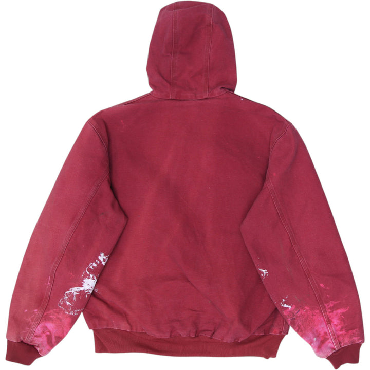 Vintage Carhartt J158 DKR Jacket Mens 2XL Red Fleece Lined Workwear Jacket