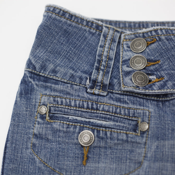 Y2K Ladies Hydraulic Jeans Blue Bootcut Denim Style