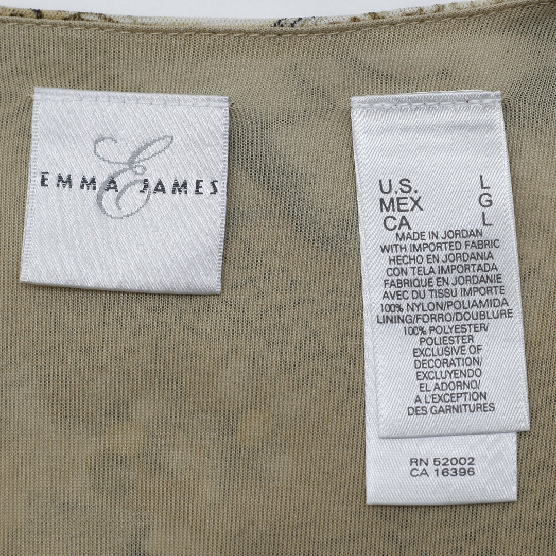 Y2K Ladies Emma James Sheer Mesh Overlay Floral Top Size L