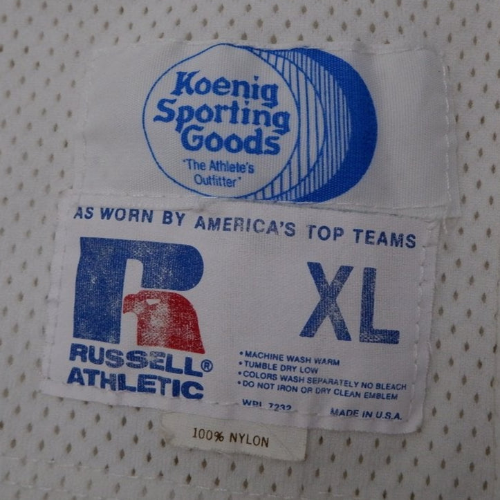 Vintage Mens Russell Athletic Jersey White Red Graphic American Football