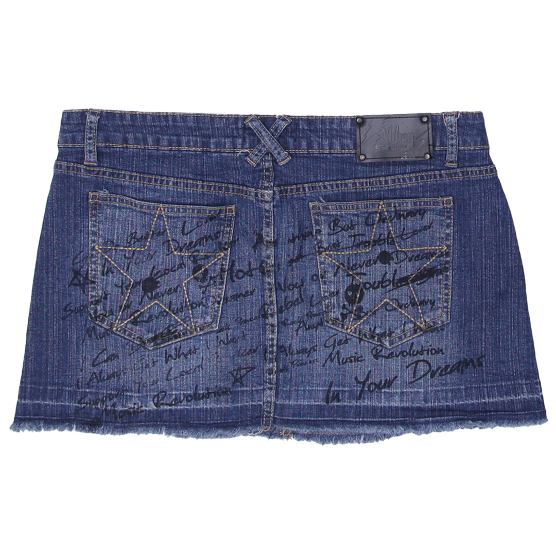 Y2K Ladies Printed Denim Mini Skirt - Fashion Rerun Vintage Migration_Skirt