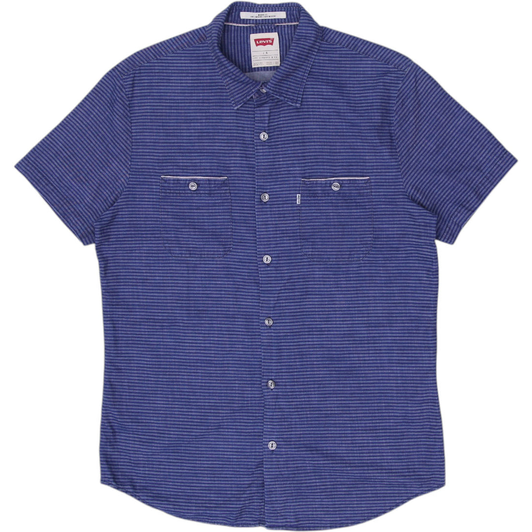Mens Levis Striped Button Pocket Modern Fit Shirt Size L