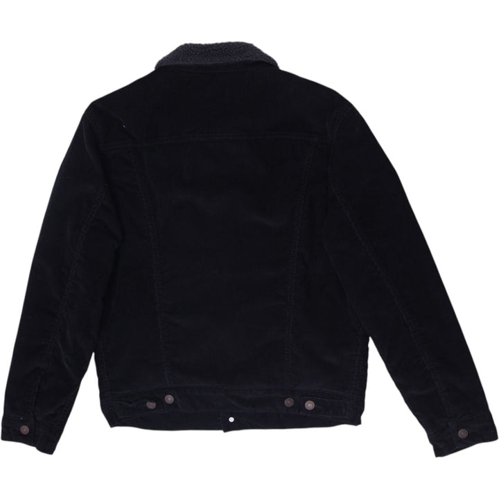 Mens Levi Strauss Levi's Black Corduroy Sherpa Trucker Jacket Size S