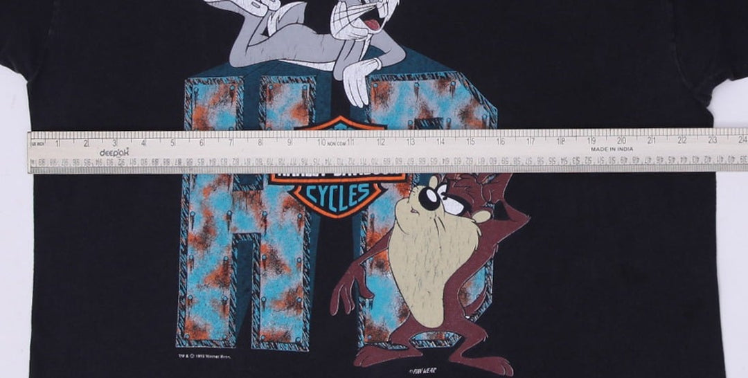 Harley Davidson Looney Tunes 1993 Single Stitch T-Shirt Vintage Black