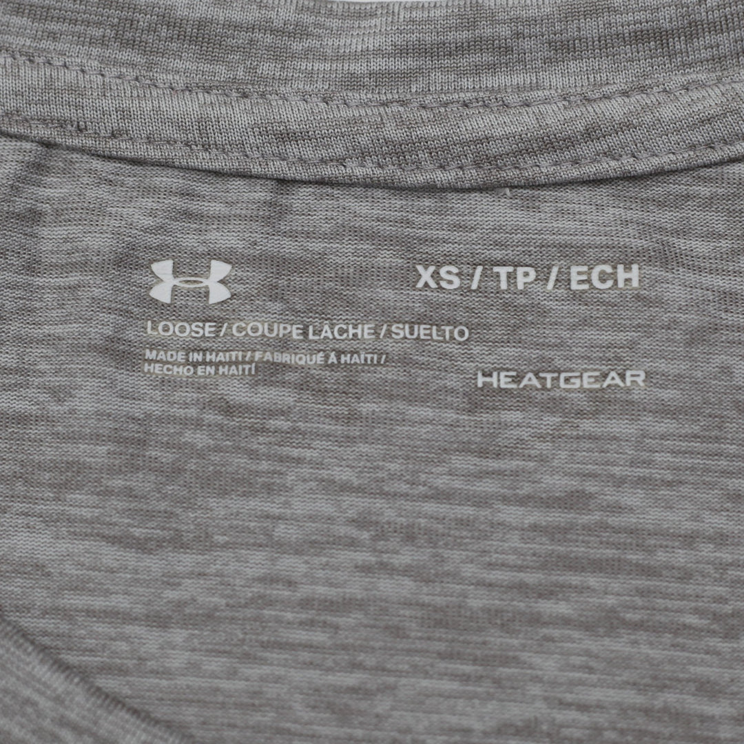 Ladies Under Armour HeatGear T-Shirt Gray Athletic Lightweight