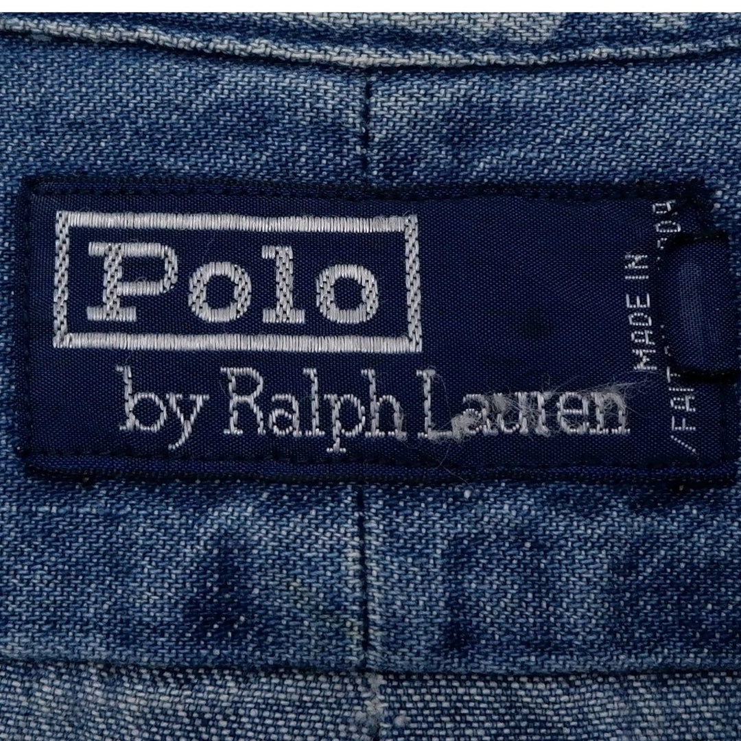 Vintage Mens Polo By Ralph Lauren Long Sleeve Denim Shirt