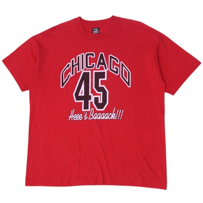 Vintage Chicago "He's Back" #45 Single Stitch Red T-Shirt Made In USA XL | Migration_T-Shirts | Fashion Rerun