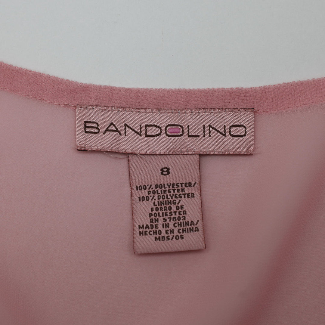 Y2K Ladies Bandolino V-Neck Sheer Blouse Sleeveless Top Size 8