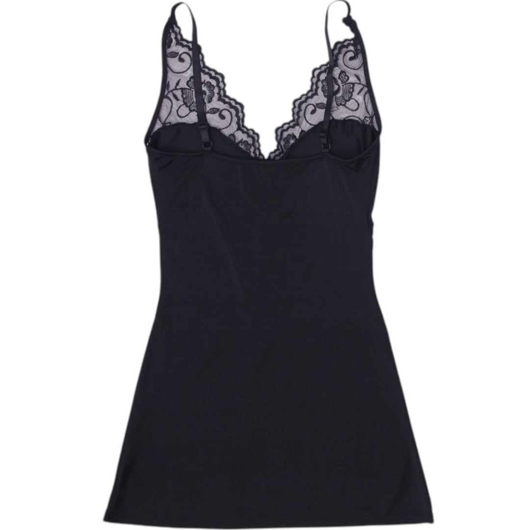 Y2K Black Lace Trim Mini Dress - Size M | Migration_Dresses - Side View | Fashion Rerun