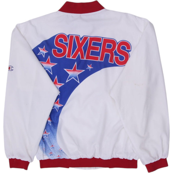 Vintage Champion NBA Philadelphia 76ERS Warm Up Jacket Size LARGE | Migration_Jackets - Side View | Fashion Rerun