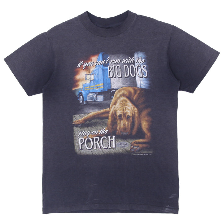 1992 Vintage 3D Emblem Big Dogs Travel Port T-Shirt Single Stitch M - Fashion Rerun Vintage Migration_T-Shirt