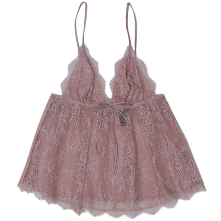 Y2K Ladies Victoria Secret Lingerie Beige Lace Strappy Top M | Migration_Y2K Tops | Fashion Rerun