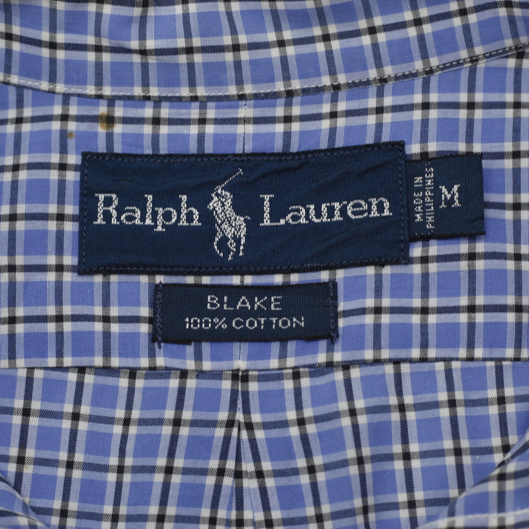 Mens Ralph Lauren Blake Short Sleeve Plaid Button Down Shirt Size M