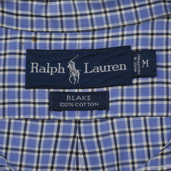 Mens Ralph Lauren Blake Short Sleeve Plaid Button Down Shirt Size M