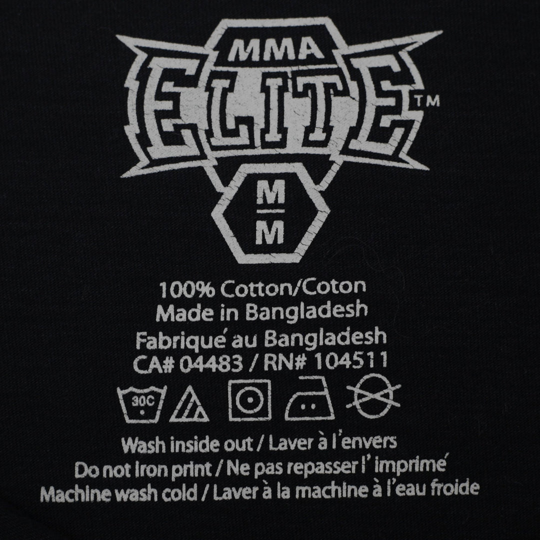 Y2K Mens MMA Elite Long Sleeve Henley Gothic Cross & Serpent Graphic T-Shirt M