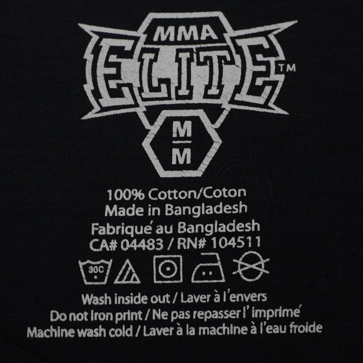 Y2K Mens MMA Elite Long Sleeve Henley Gothic Cross & Serpent Graphic T-Shirt M