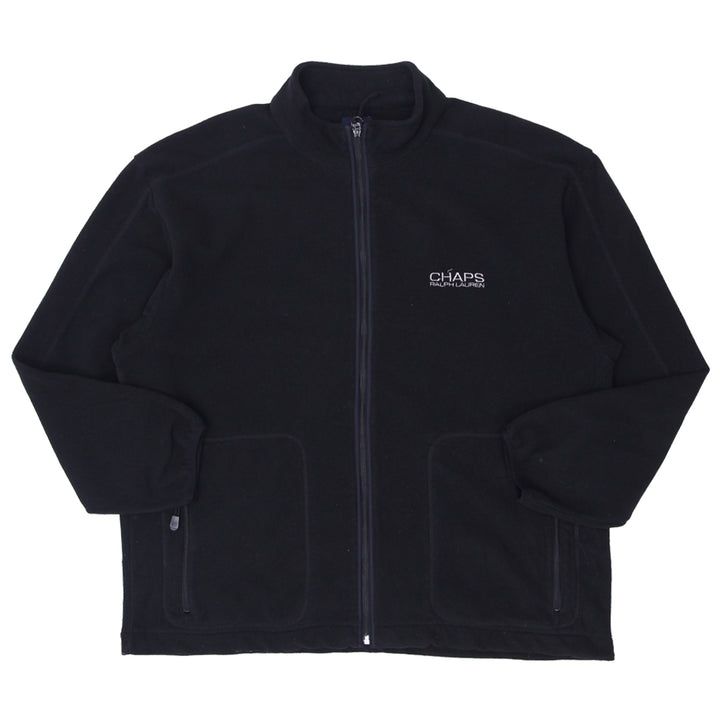 Vintage Chaps Ralph Lauren Fleece Full Zip Jacket Black Size XL - Fashion Rerun Vintage Migration_Sweaters