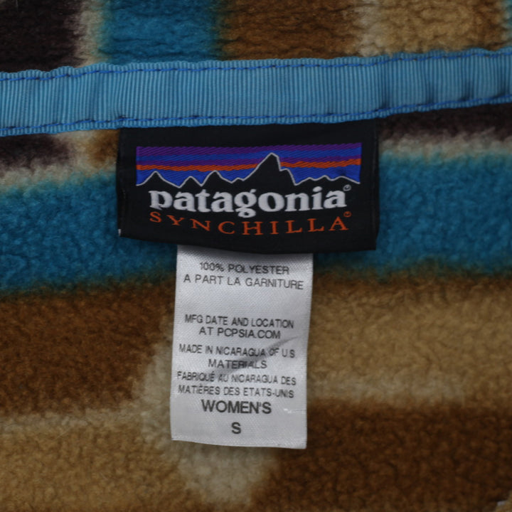 Ladies Patagonia Synchilla Snap T Fleece Pullover Brown / Blue - Fashion Rerun Vintage Migration_Sweaters