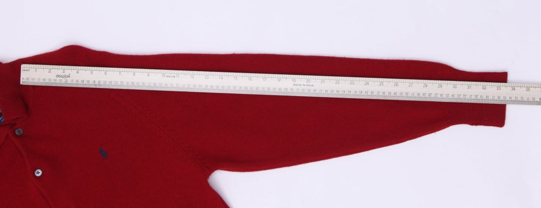 Vintage Mens Polo By Ralph Lauren Sweater Red Lambswool Knitwear Size M | Migration_Jumper & Knitwear RL Coll | Fashion Rerun