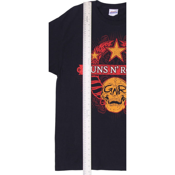 Vintage Mens Guns N Roses T-Shirt Black Graphic Band Tour Size L