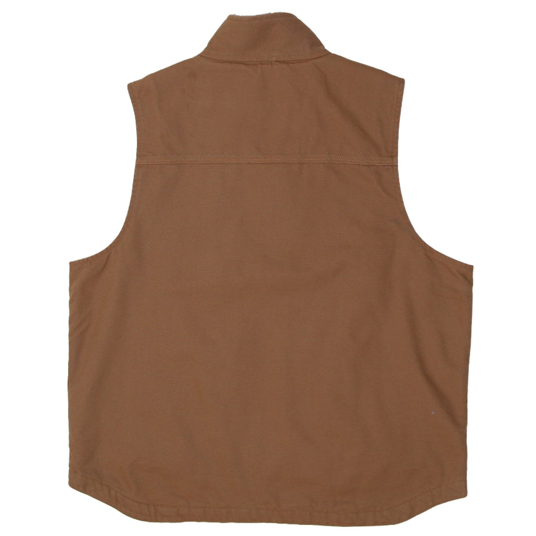 Mens Carhartt 104277 Loose Fit Washed Duck Sherpa-Lined Mock-Neck Vest