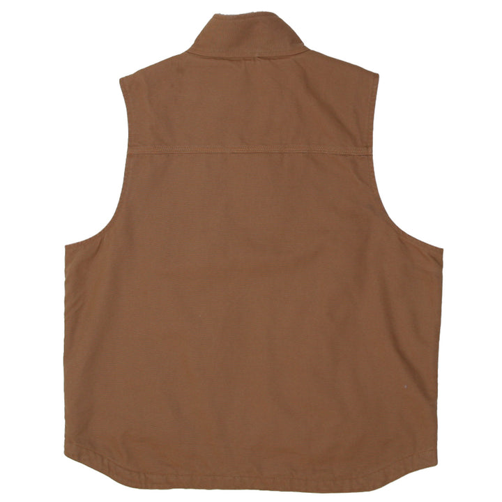 Mens Carhartt 104277 Loose Fit Washed Duck Sherpa-Lined Mock-Neck Vest