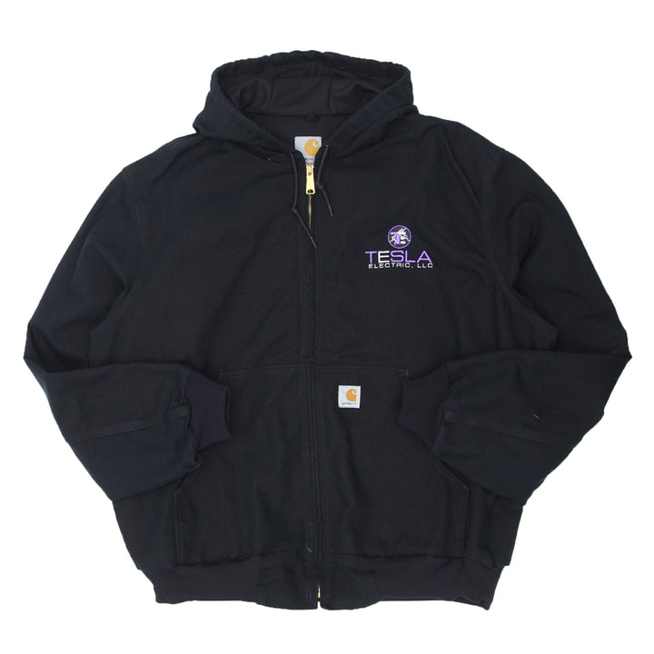 Vintage Carhartt J131 BLK Black Canvas Hooded Jacket Made In The USA