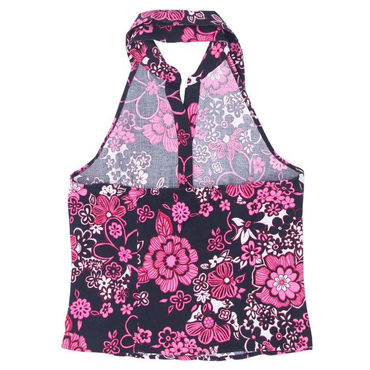 Y2K Halter Floral Button Down Top - Fashion Rerun Vintage Migration_Tops