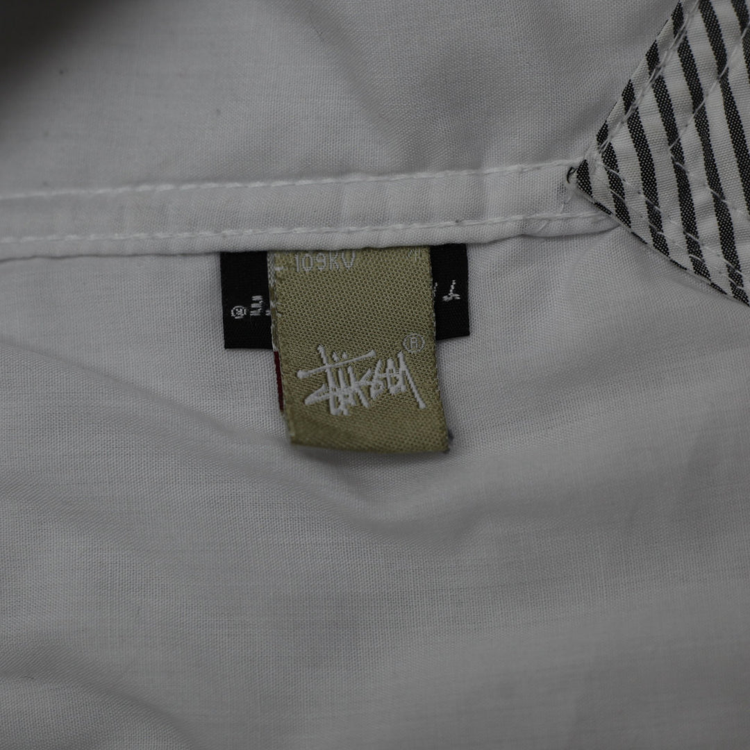 Vintage 90s Stussy Pinstripe Thermolite Lined Button Up Shirt Size S