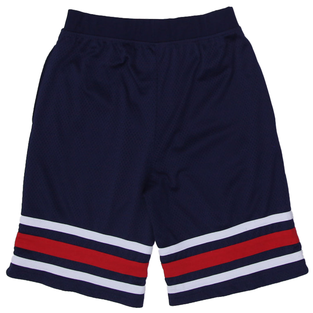 Mens Embroidered Fila Logo Mesh Sports Shorts
