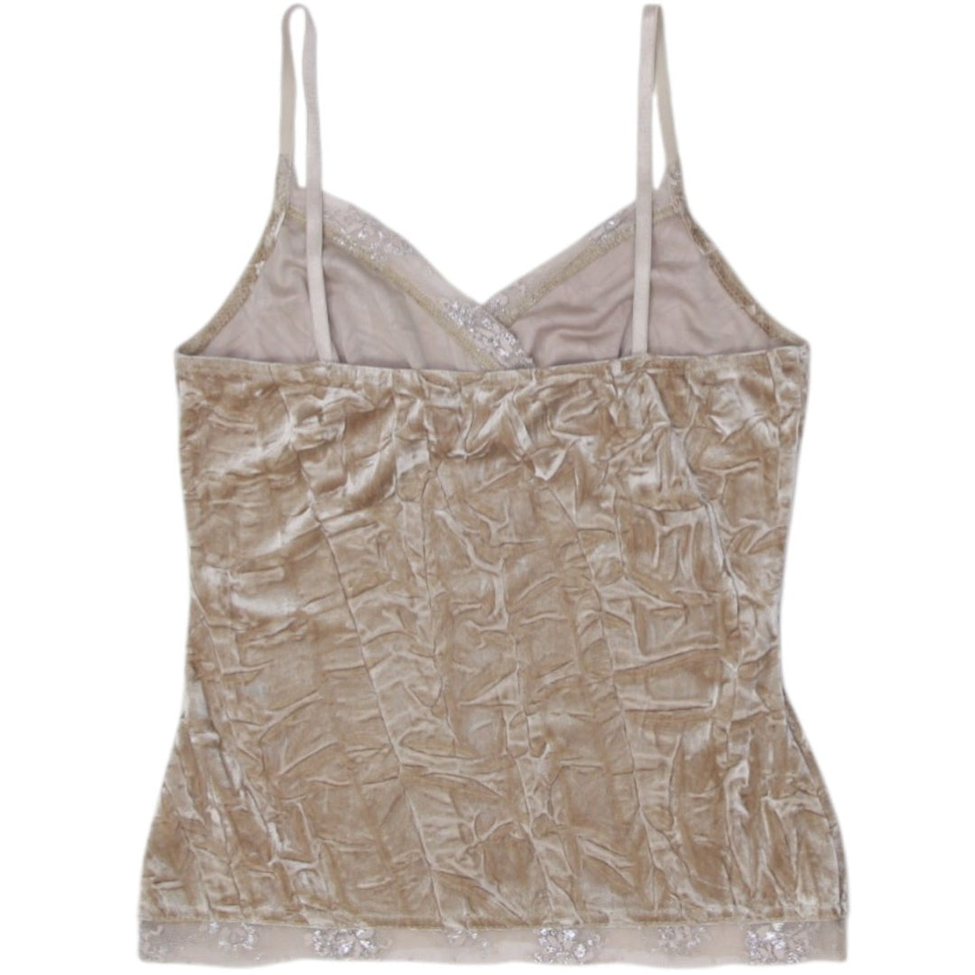 Y2K Ladies Byer Wear Strappy Velvet Lace Trim Top | Migration_Y2K Tops - Side View | Fashion Rerun