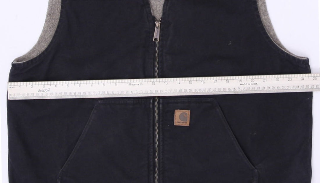 Mens Carhartt V26 BLK Fleece Lined Workwear Vest