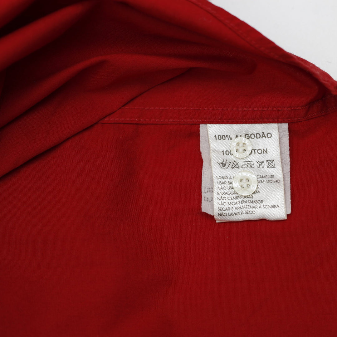 Mens Lacoste Red Short Sleeve Button Shirt Size 4