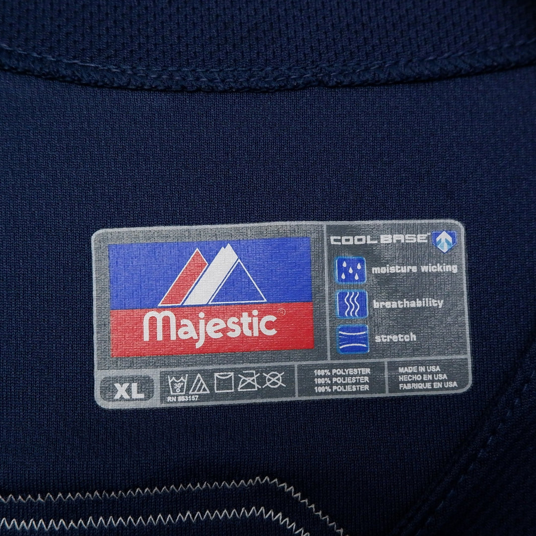 Mens Majestic Twins Baseball Jersey Navy Sports Logo