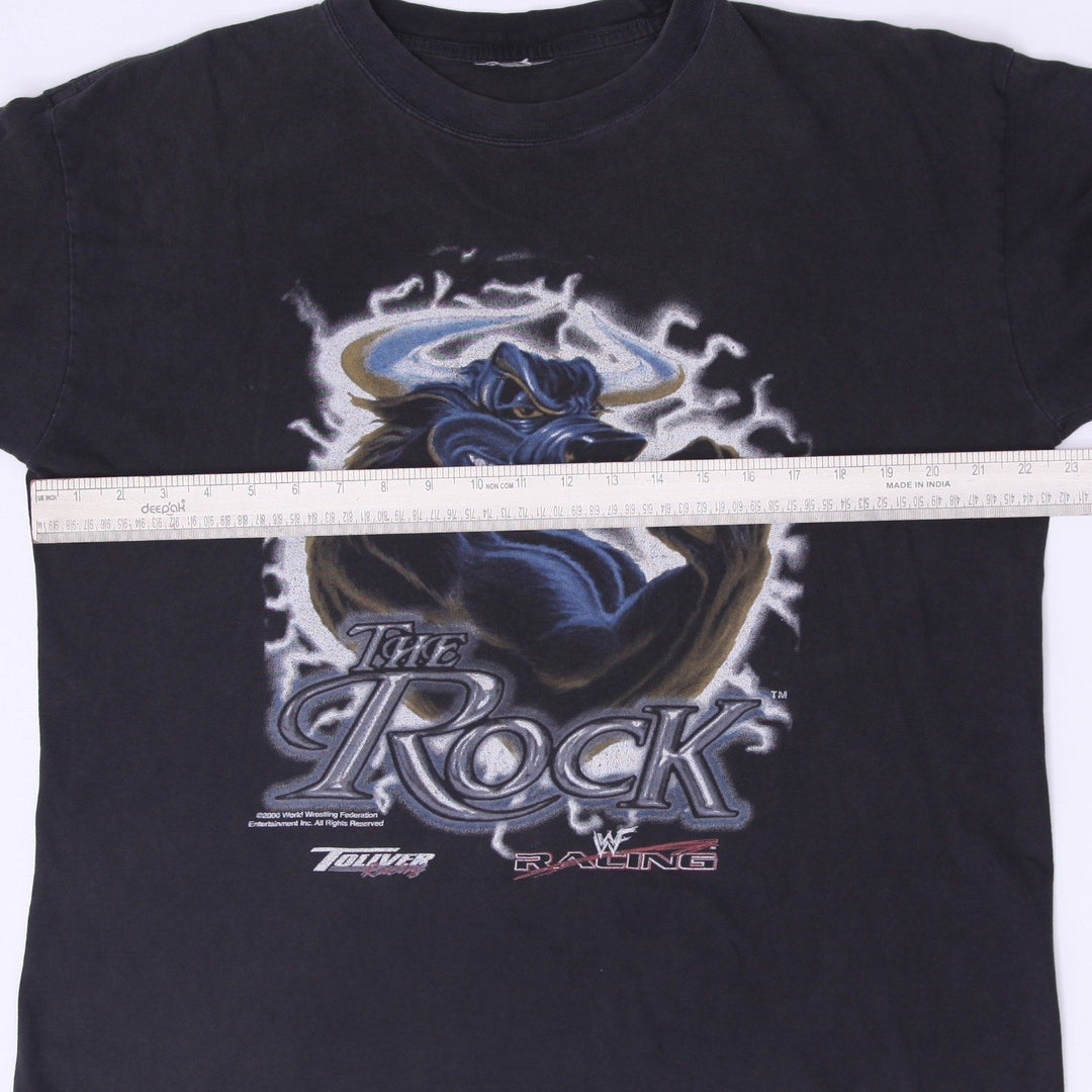 Vintage Mens 2000 WWF The Rock Brahma Bull Toliver Racing T-Shirt