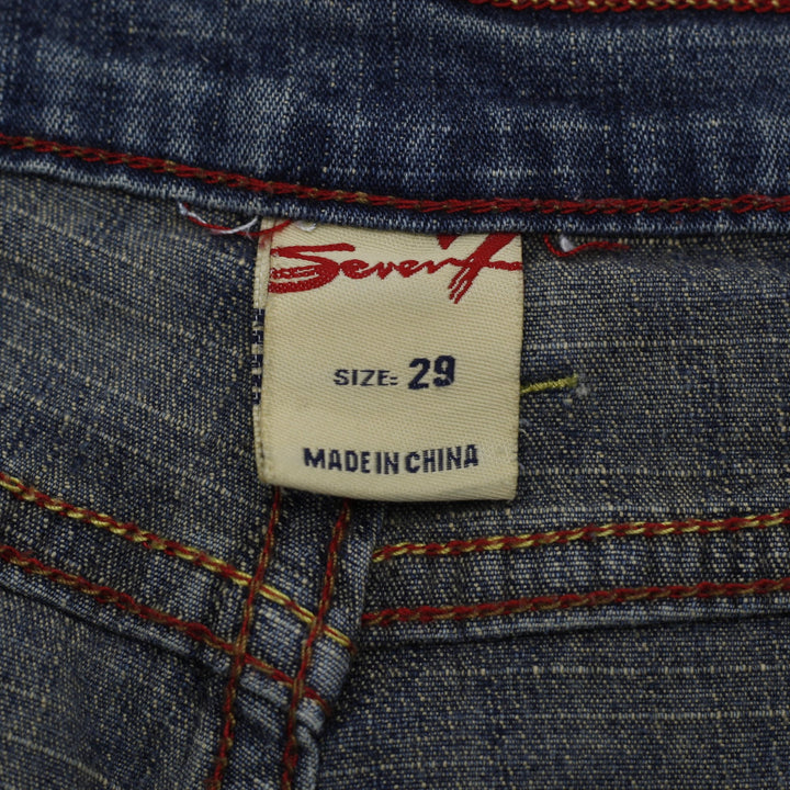 Y2K Ladies Seven7 Embroidered Arrow Bootcut Stretch Denim Jeans Size 29