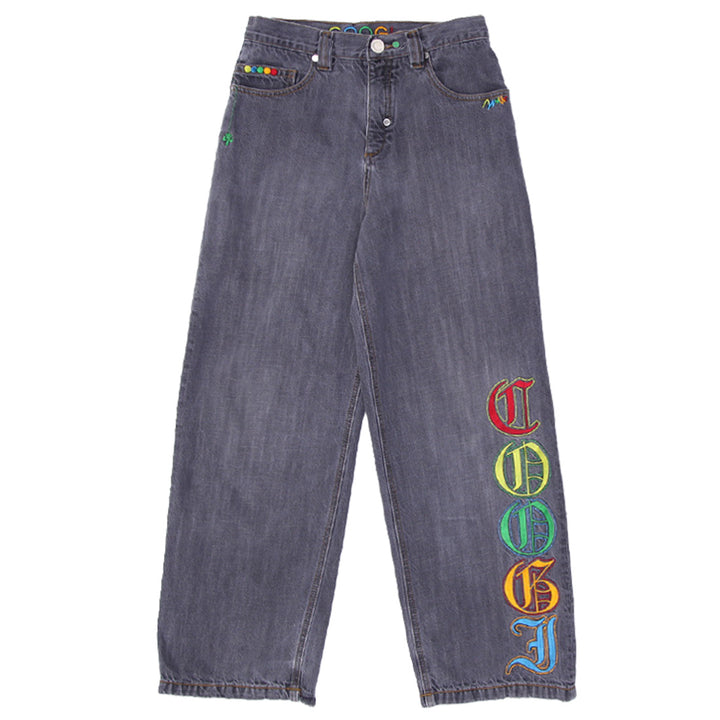 Y2K Ladies Coogi Embroidered Wide Leg Baggy High Waist Jeans