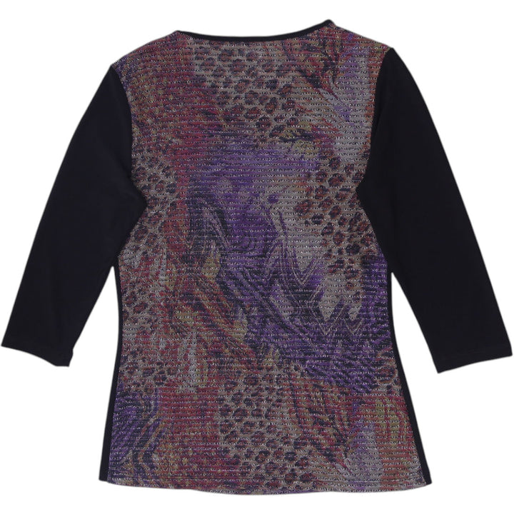 Y2K Ladies Libra Metallic Shimmer Panel Knit Top Size XS