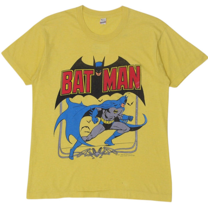 Vintage Screen Stars Batman T-Shirt Yellow Graphic 1988 DC Comics Made In USA XL Single Stitch