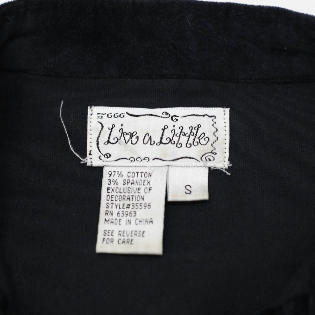 Y2K Ladies Lace Trim Velvet Unique Iron Jacket Size S | Migration_Jackets - Back View | Fashion Rerun