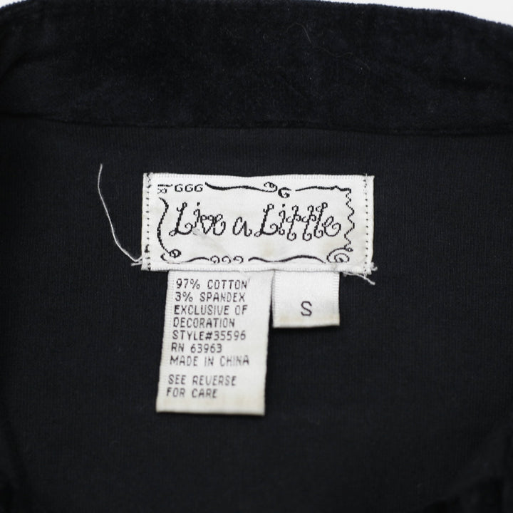 Y2K Ladies Lace Trim Velvet Unique Iron Jacket Size S | Migration_Jackets - Back View | Fashion Rerun