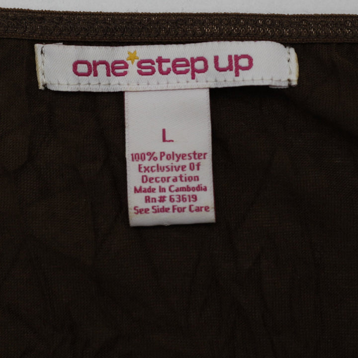 Y2K Ladies Y2K One Step Up Brown Cami Strappy Tank Top Size Large
