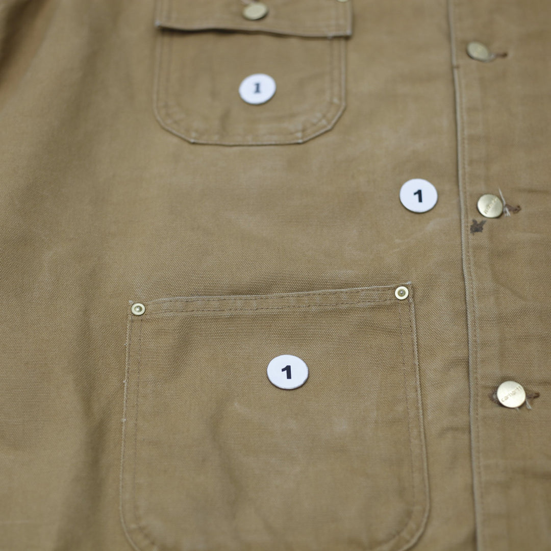 Vintage 90s Carhartt C01 BRN Blanket Lined Jacket Size 50
