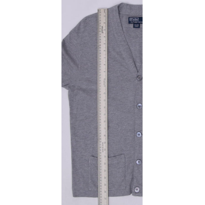 Mens Ralph Lauren Cardigan Gray Long Sleeve Cotton Knitwear