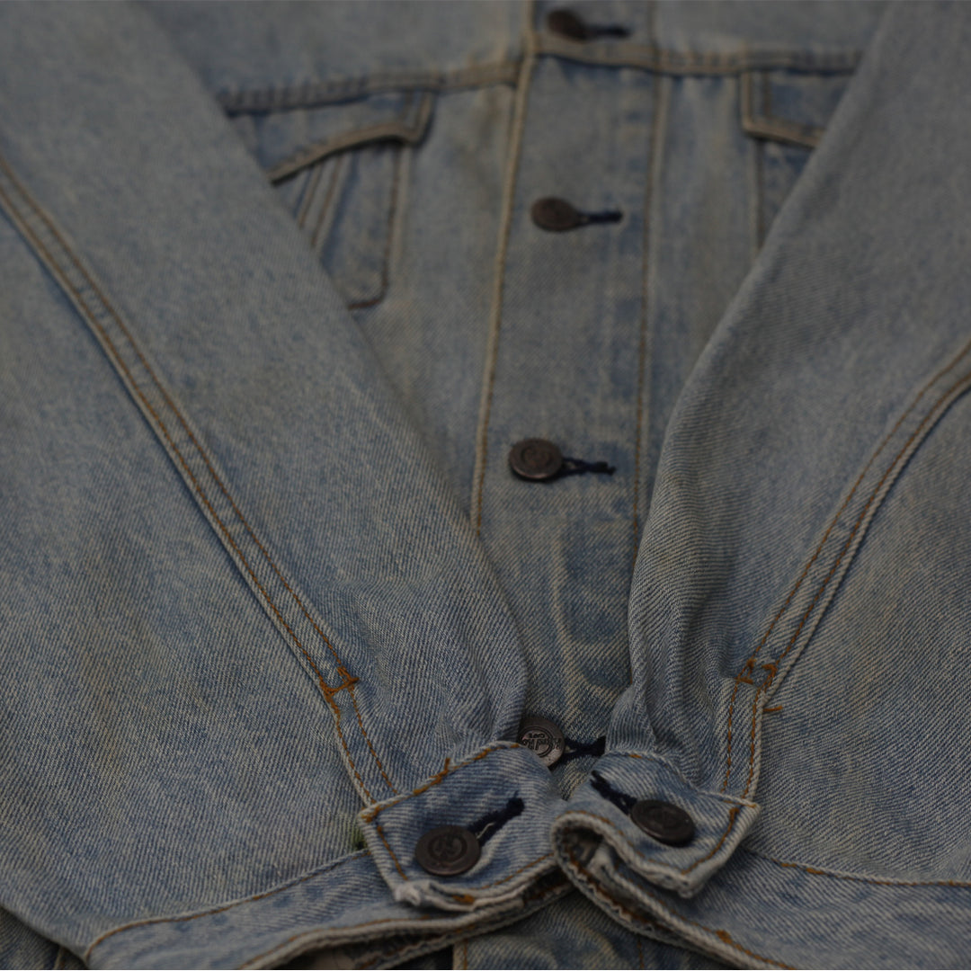 Vintage Hard Rock Café Madrid Embroidered Denim Jacket - Fashion Rerun Vintage Migration_Jacket