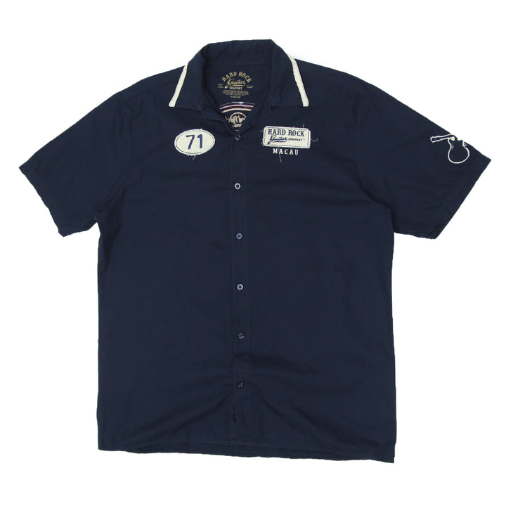 Mens Hard Rock Guitar Company Short Sleeve Button Shirt