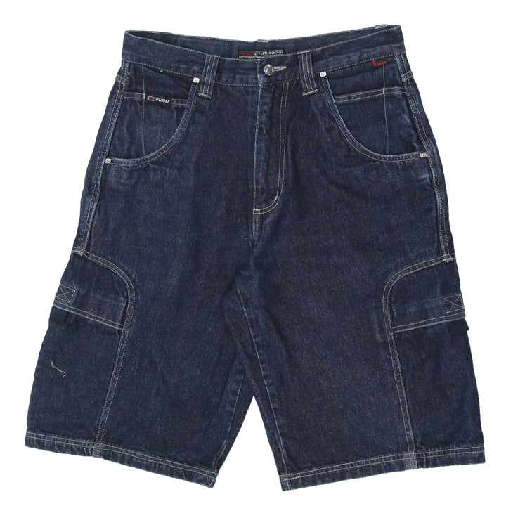 Mens Y2K Fubu Denim Cargo Jorts