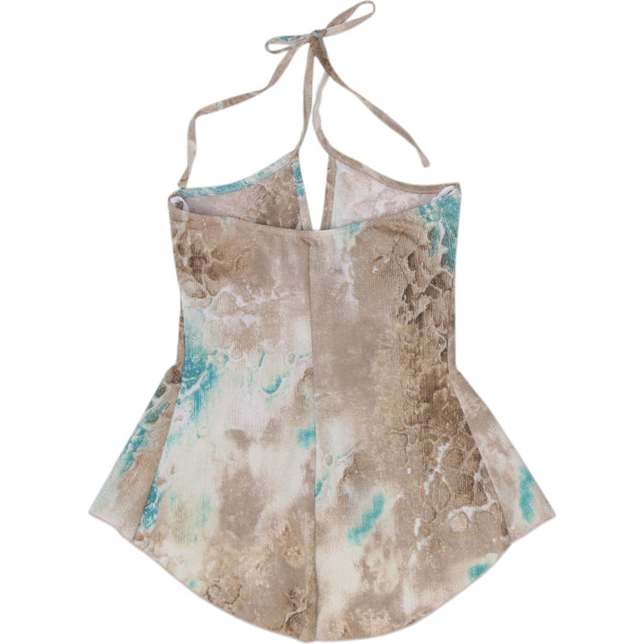 Y2K Ladies Asymmetric Ruffle Halter Top Size S